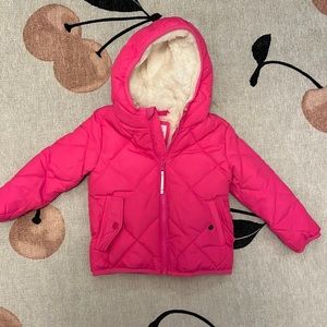 Hot pink cat and Jack toddler girls winter coat